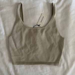 New! Aritzia Babaton SCULPT KNIT SQUARENECK CROPPED TANK Xs